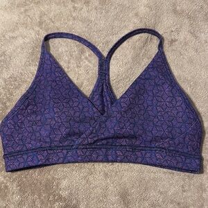 Patagonia Womens Cross Beta Sports Bra Size S Purple Geometric Print Crossover